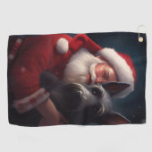 Scottish Terrier Santa Claus Weihnachten Golfhandtuch (Horizontal)
