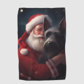 Scottish Terrier Santa Claus Weihnachten Golfhandtuch (Vorderseite)