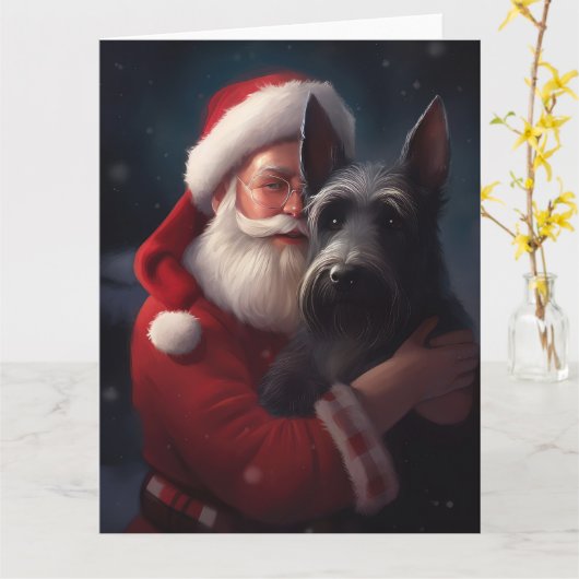 Scottish Terrier Santa Claus Weihnachten Karte (Gelbe Blume)