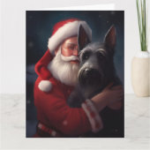Scottish Terrier Santa Claus Weihnachten Karte (Vorderseite)