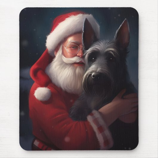 Scottish Terrier Santa Claus Weihnachten Mousepad (Vorne)