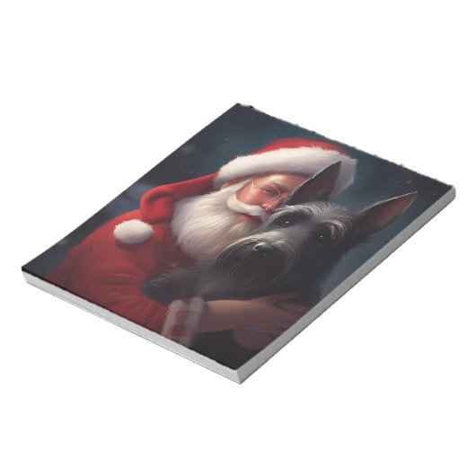 Scottish Terrier Santa Claus Weihnachten Notizblock (Rotiert)