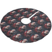 Scottish Terrier Santa Claus Weihnachten Polyester Weihnachtsbaumdecke (Schrägansicht)