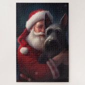 Scottish Terrier Santa Claus Weihnachten Puzzle (Vertikal)