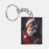 Scottish Terrier Santa Claus Weihnachten Schlüsselanhänger (Vorderseite links)