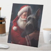 Scottish Terrier Santa Claus Weihnachten Sockelschild (In Situ)