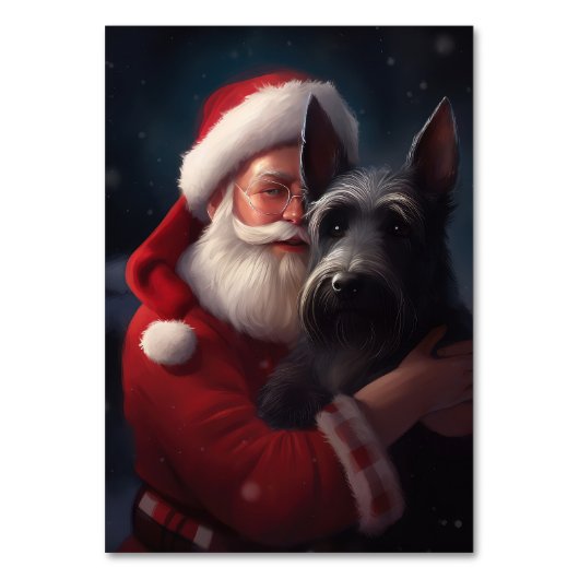 Scottish Terrier Santa Claus Weihnachten Tischnummer (Vorderseite)
