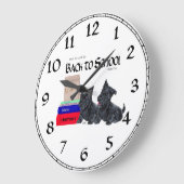 Scottish Terrier School Clock Große Wanduhr (Winkel)