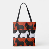 Scottish Terrier schwarz/rot/weiß, Highland dog To Tasche (Rückseite)