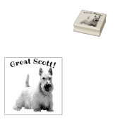 Scottish Terrier, schwarz/weiß, Great Scott! Gummistempel (Stempel)