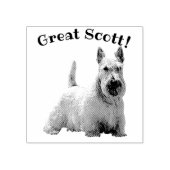 Scottish Terrier, schwarz/weiß, Great Scott! Gummistempel (Prägung)