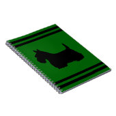 Scottish Terrier Schwarz/Weiß Silhouette grün/Name Notizblock (Rechte Seite)