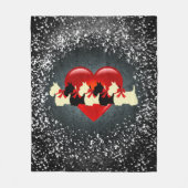 Scottish Terrier, schwarz/wheaten, Herz, Schnee, Fleecedecke (Vorderseite)