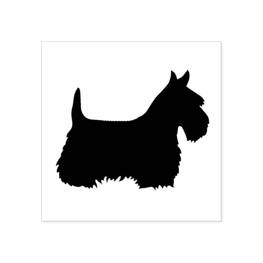 Scottish Terrier, Schwarze Silhouette, Terrier Gummistempel (Prägung)