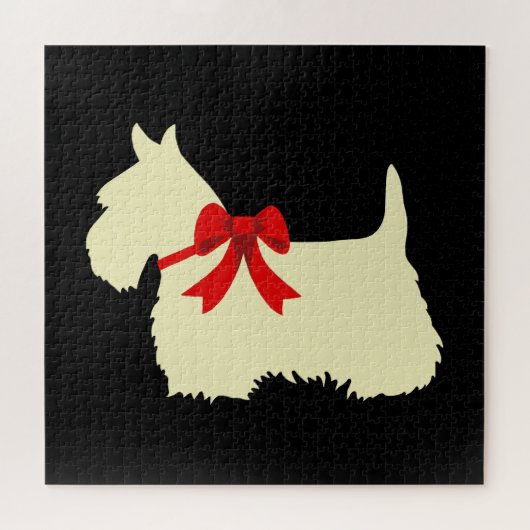 Scottish-Terrier schwarzes sihouette heart/676 Puzzle (Horizontal)