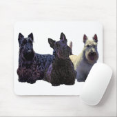 Scottish Terrier schwarzes/wheaten Trio, schwarzer Mousepad (Mit Mouse)