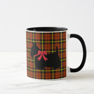 Scottish Terrier, Scotland dog, orange kariert Tasse