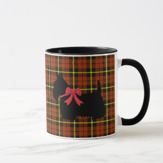Scottish Terrier, Scotland dog, orange kariert Tasse