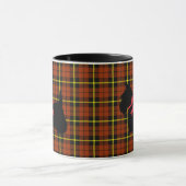 Scottish Terrier, Scotland dog, orange kariert Tasse (Zentrum)