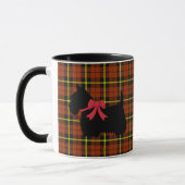 Scottish Terrier, Scotland dog, orange kariert Tasse (Links)