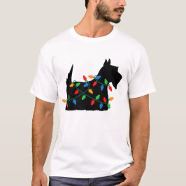 Scottish Terrier Scottie Dog Christmas Lights Gesc T-Shirt