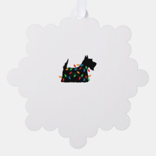 Scottish Terrier Scottie Dog Christmas Lights Gift Ornament Karte