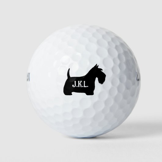 Scottish Terrier Scottie Dog Custom Initials Golfball (Vorderseite)