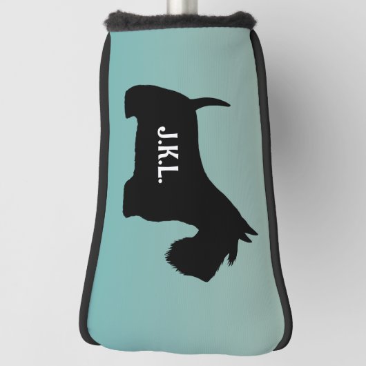 Scottish Terrier Scottie Dog Custom Name Initials Golf Headcover (Rotieren 90)