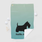Scottish Terrier Scottie Dog Individuelle Name Golfhandtuch (Insitu)
