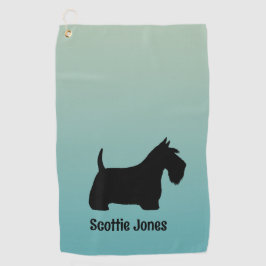 Scottish Terrier Scottie Dog Individuelle Name Golfhandtuch