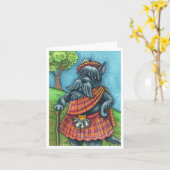 SCOTTISH TERRIER, SCOTTIE DOG Kilt Sporran Blank Karte (Gelbe Blume)