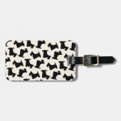 Scottish Terrier Scottie Dog Pattern Black Gepäckanhänger (Vorderseite horizontal)