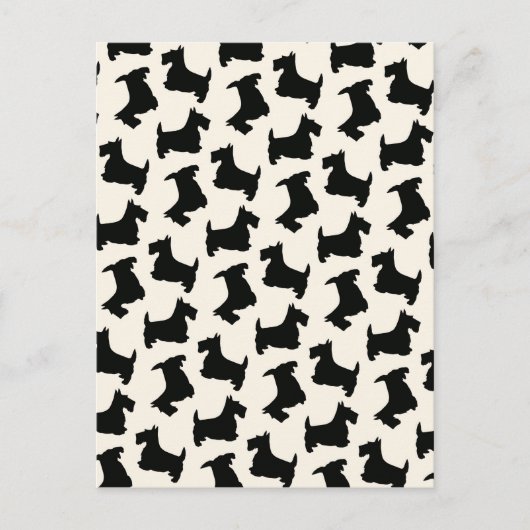 Scottish Terrier Scottie Dog Pattern Black Postkarte (Vorderseite)