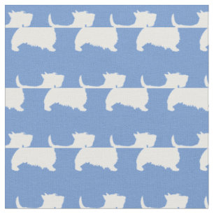 Scottish Terrier Scottie Dog Pet Scotty Light Blue Stoff
