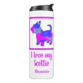 Scottish Terrier/Scottie Dog Pink&Blue Silhouette Thermosbecher (Nach links gedreht)