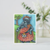 SCOTTISH TERRIER, SCOTTIE DOG PRIDE Kilt Sporran Postkarte (Stehend Vorderseite)