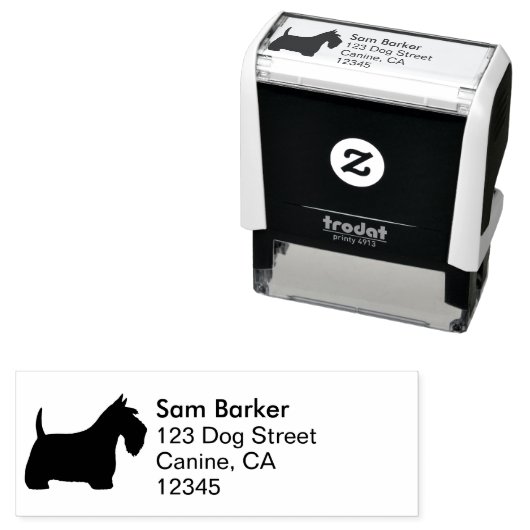 Scottish Terrier Scottie Dog Rücksendeadresse Permastempel (Beispiel)