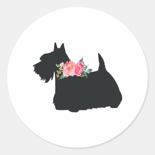Scottish Terrier Scottie Dog Runder Aufkleber (Vorderseite)