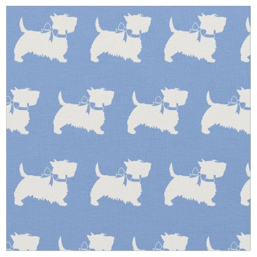 Scottish Terrier Scottie Dog Scotty Light Blue Stoff (Nahaufnahme)