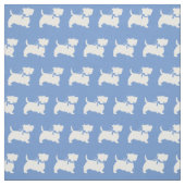 Scottish Terrier Scottie Dog Scotty Light Blue Stoff (Muster)