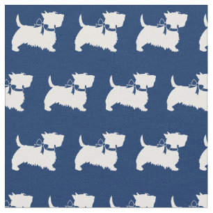 Scottish Terrier Scottie Dog Scotty Navy Blue Stoff