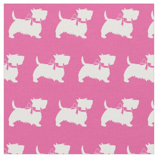 Scottish Terrier Scottie Dog Scotty pink Stoff (Nahaufnahme)