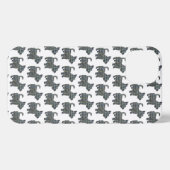 Scottish Terrier Scottie Dog Silhouette Grid White iPhone Hülle (Rückseite (Horizontal))