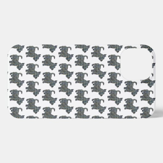 Scottish Terrier Scottie Dog Silhouette Grid White iPhone Hülle (Rückseite (Horizontal))