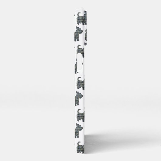 Scottish Terrier Scottie Dog Silhouette Grid White iPhone Hülle (Rechte Seite)