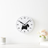 Scottish Terrier Scottie Dog Silhouette Runde Wanduhr (Zuhause)