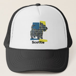 Scottish Terrier Scottie Dog Silhouette TriGrid Truckerkappe