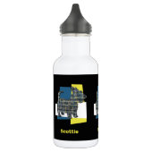 Scottish Terrier Scottie Dog Silhouette Y&B Grid Edelstahlflasche (Links)