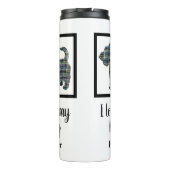 Scottish Terrier / Scottie Dog Y&B Grid Silhouette Thermosbecher (Rückseite)