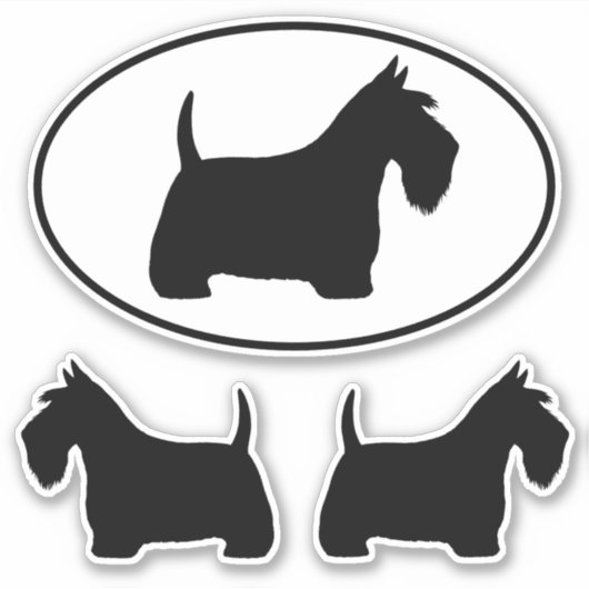Scottish Terrier Scottie Dogs Vinyl Sticker Set (Vorderseite)